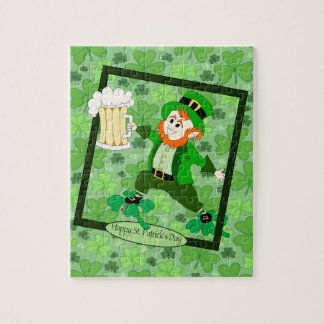Leprechaun + Bier "Happy St. Patrick's Day" Puzzle