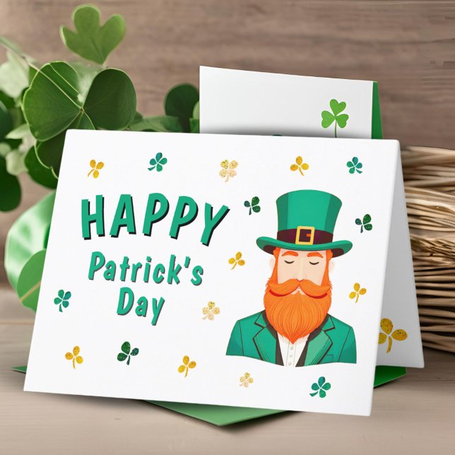 Leprechaun Clover Kleeblatt Patricks Day Feiertagskarte (Von Creator hochgeladen)