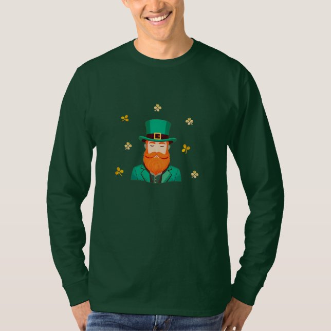 Leprechaun Clover Kleeblatt Patricks Day T-Shirt (Vorderseite)