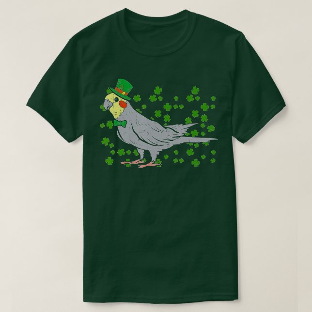 Leprechaun Cockatiel Bird Clover St Patricks Day A T-Shirt (Design vorne)
