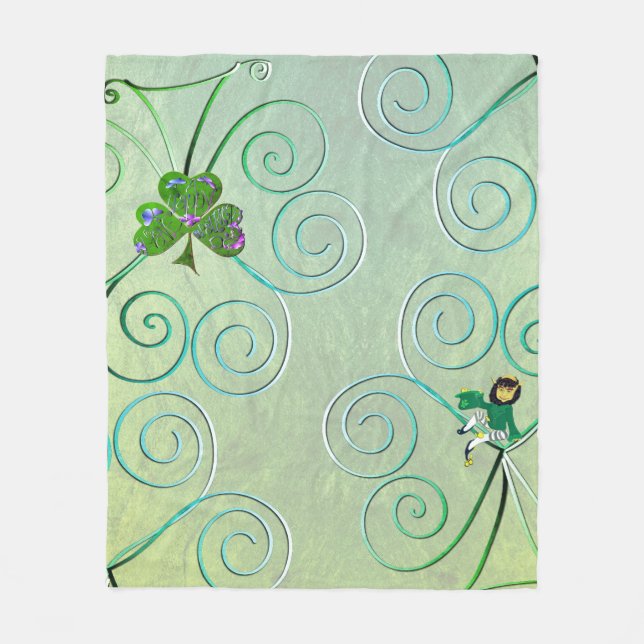 Leprechaun Damen  Fleecedecke (Vorderseite)