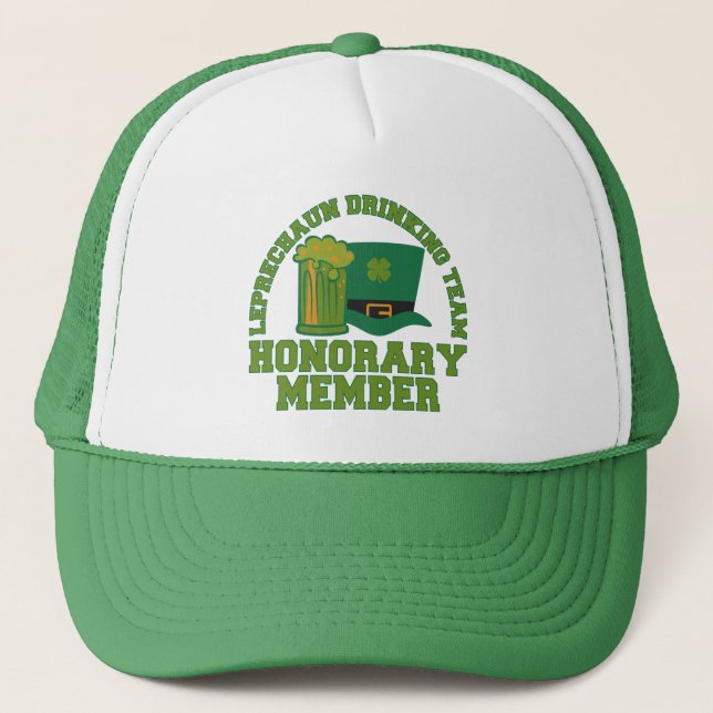 Leprechaun Drink Team hat - Farbe wählen Truckerkappe (Vorderseite)