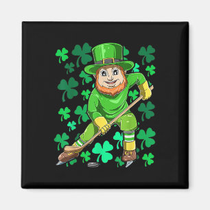 Leprechaun-Eisfeldhockey Lustiger St. Patricks-Tag Magnet