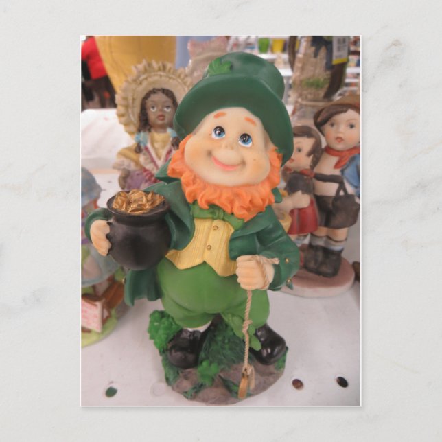 Leprechaun Figurine Postkarte (Vorderseite)