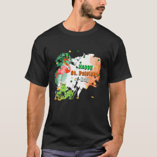 Leprechaun Flamingo Kleeblatt Happy St Patrick's D T-Shirt