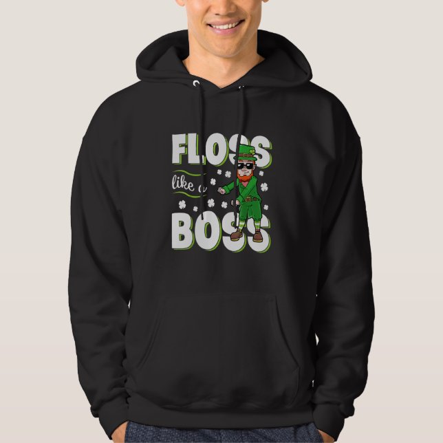 Leprechaun Floss Like A Boss St Patricks Day Boys  Hoodie (Vorderseite)