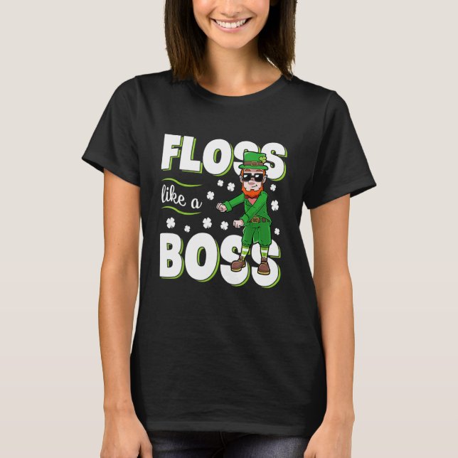 Leprechaun Floss Like A Boss St Patricks Day Boys  T-Shirt (Vorderseite)