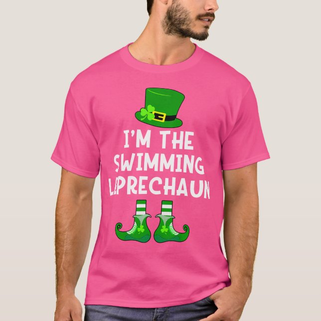 Leprechaun Funny St Patrick's Day Swim T-Shirt (Vorderseite)