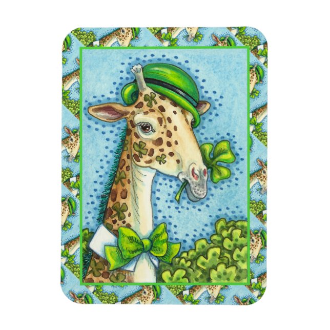 LEPRECHAUN GIRAFFE, FARBIG ST. PATRICK'S DAY MAGNET (Vertikal)