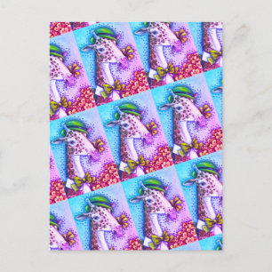 LEPRECHAUN GIRAFFE, FARBIG ST. PATRICK'S DAY POSTKARTE