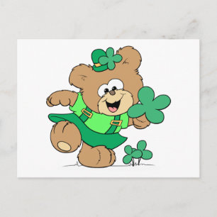Leprechaun Girl Teddy Bar Postkarte