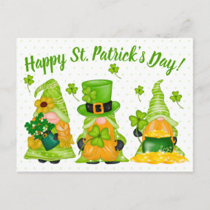 Leprechaun Gnome Dots Happy St. Patrick's Day Post Postkarte