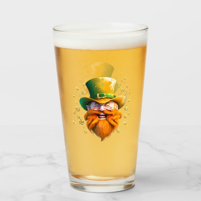 Leprechaun gnome gegenüber Goldmünzen Patrick's Da Glas (Vorne (Gefüllt))