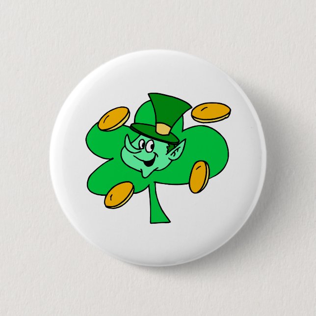 Leprechaun Gold Coins Button (Vorderseite)