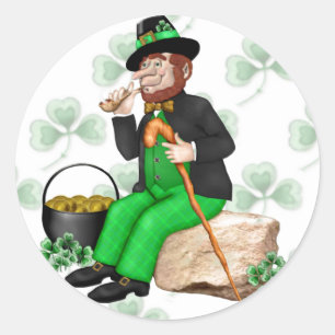 Leprechaun Gold Runder Aufkleber