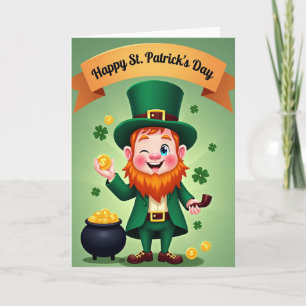 Leprechaun Goldmünzen Szenenkarte Karte