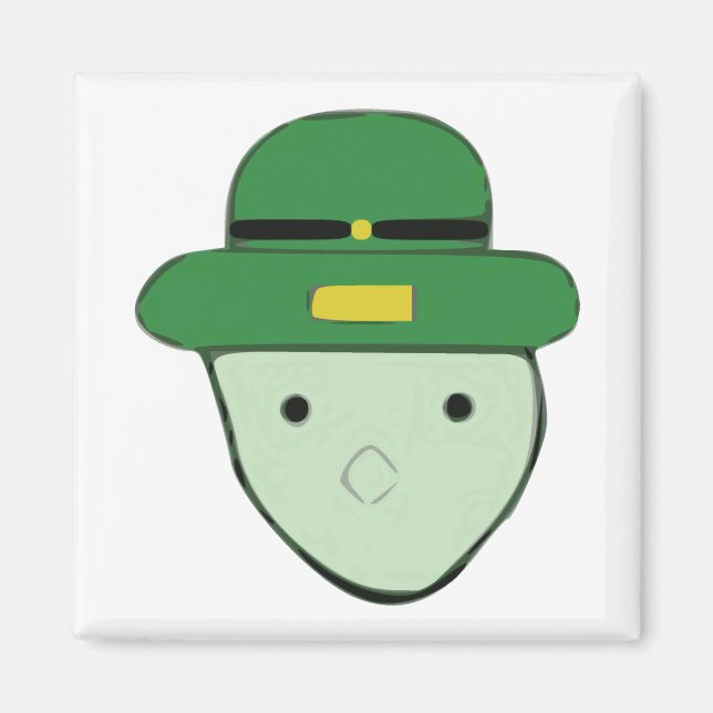 Leprechaun Green Colored Sketch Meme Magnet (Vorne)