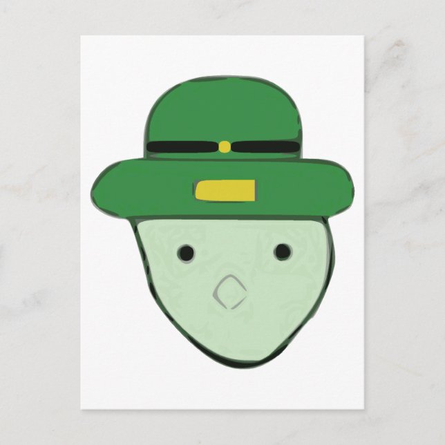Leprechaun Green Colored Sketch Meme Postkarte (Vorderseite)
