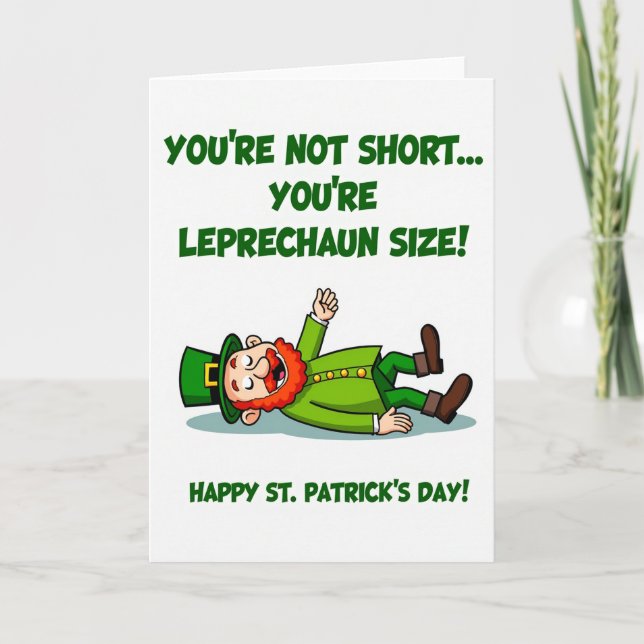 Leprechaun-Größe St. Patrick-Karte Karte (Vorderseite)