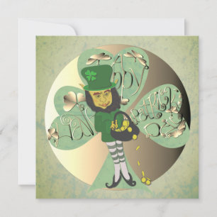 Leprechaun "Happy St. Patrick's Day" Dankeskarte