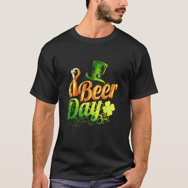 Leprechaun Hat Beer Day On St Patricks Day T-Shirt (Vorderseite)