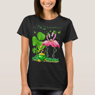 Leprechaun Hat Flamingo Kleeblatt St Patricks Day  T-Shirt
