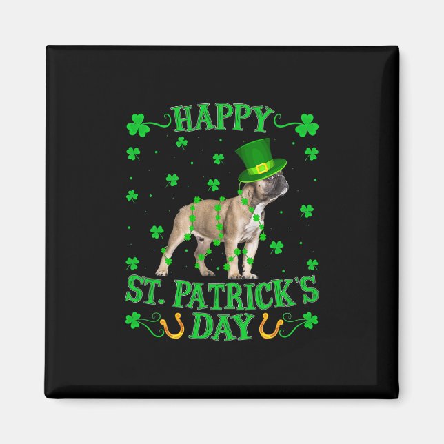 Leprechaun Hat French Bulldog St. Patrick's Day Magnet (Vorne)