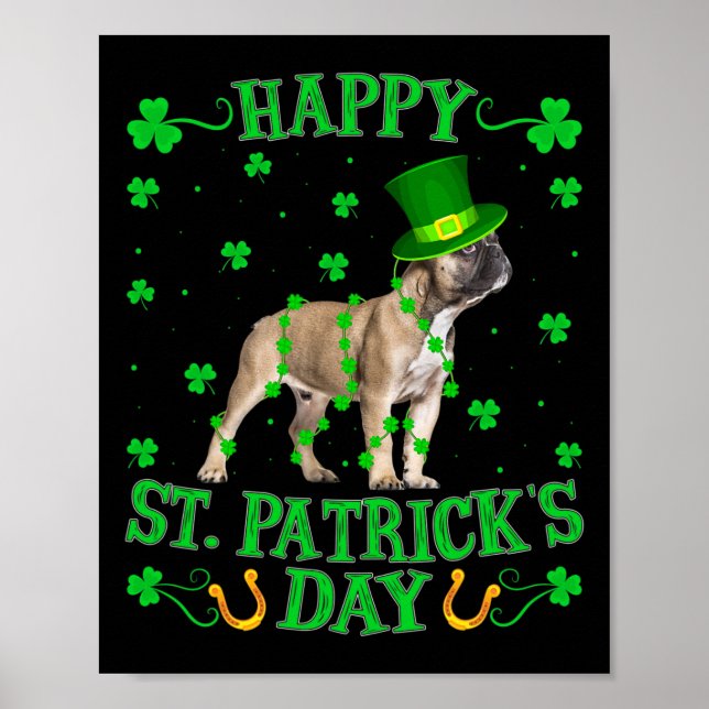 Leprechaun Hat French Bulldog St. Patrick's Day Poster (Vorne)