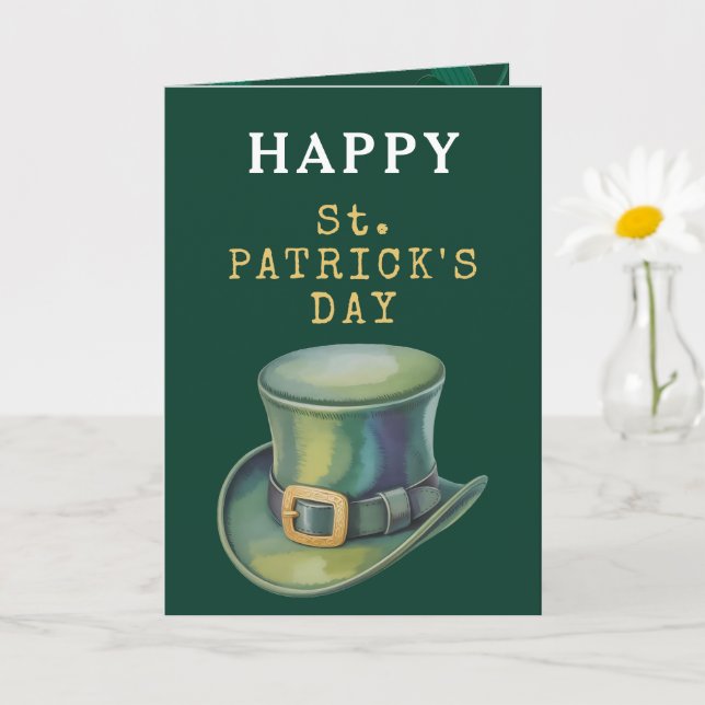 Leprechaun Hat Happy St Patrick Day Card Karte (Kleine Pflanze)