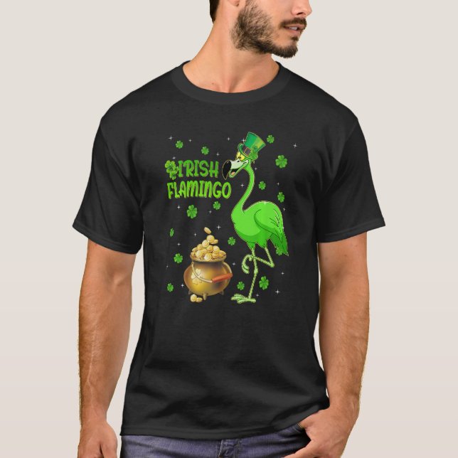 Leprechaun Hat Irish Flamingo St Patrick's Day T-Shirt (Vorderseite)
