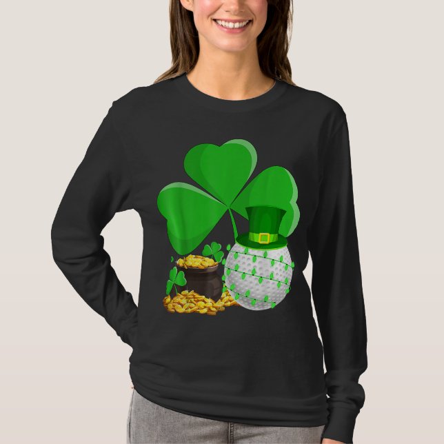 Leprechaun Hat Kleeblatt Leaf Golf St Patrick's Da T-Shirt (Vorderseite)