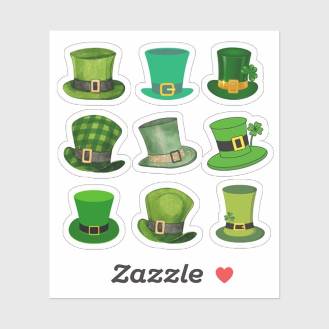 Leprechaun Hat Stickers Aufkleber (Blatt)