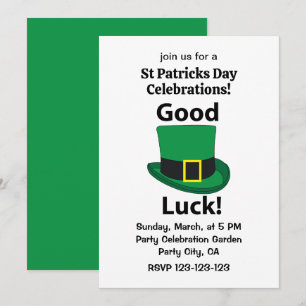 Leprechaun Hat Viel Glück St Patricks Day Einladung