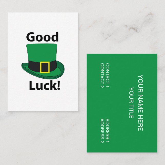 Leprechaun Hat Viel Glück St Patricks Day Visitenkarte (Vorne/Hinten)
