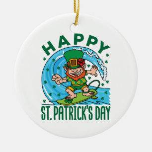 Leprechaun Hawaiian St Patricks Day Keramik Ornament
