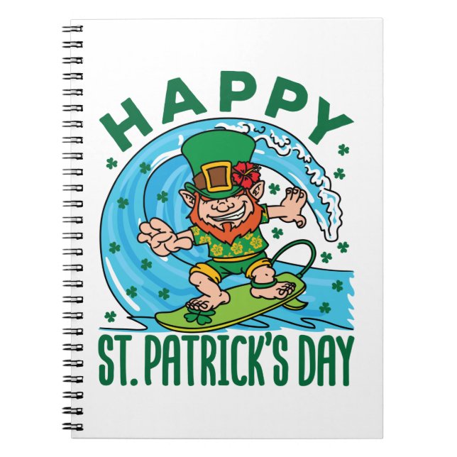 Leprechaun Hawaiian St Patricks Day Notizblock (Vorderseite)