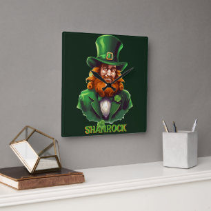 Leprechaun Hideaway Quadratische Wanduhr