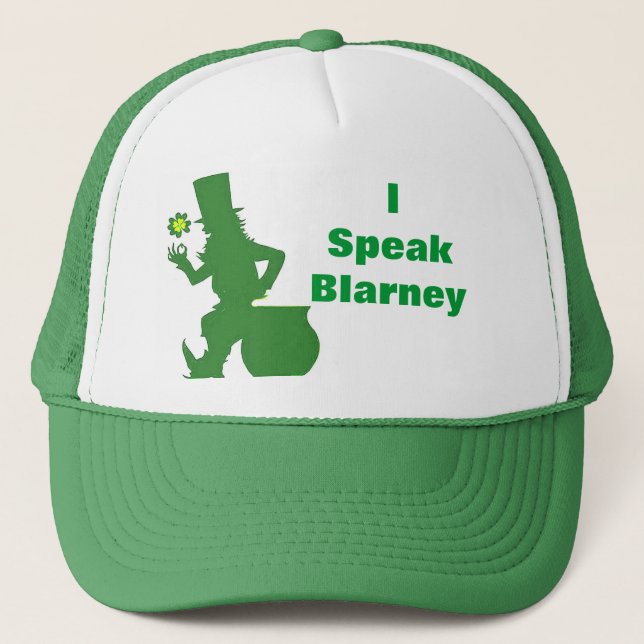 LEPRECHAUN I SPEAK BLARNEY hat Truckerkappe (Vorderseite)