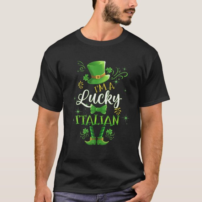 Leprechaun ich bin ein glücklicher italienischer S T-Shirt (Vorderseite)