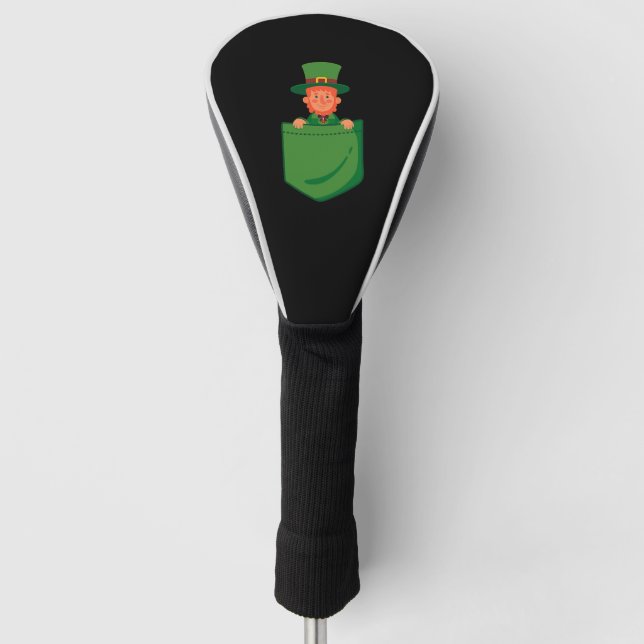 Leprechaun in Pocket Funny St Patricks Day Golf Headcover (Vorderseite)
