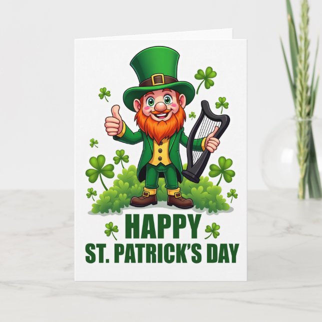 Leprechaun Joy Faux Gold Foil Card Karte (Vorderseite)