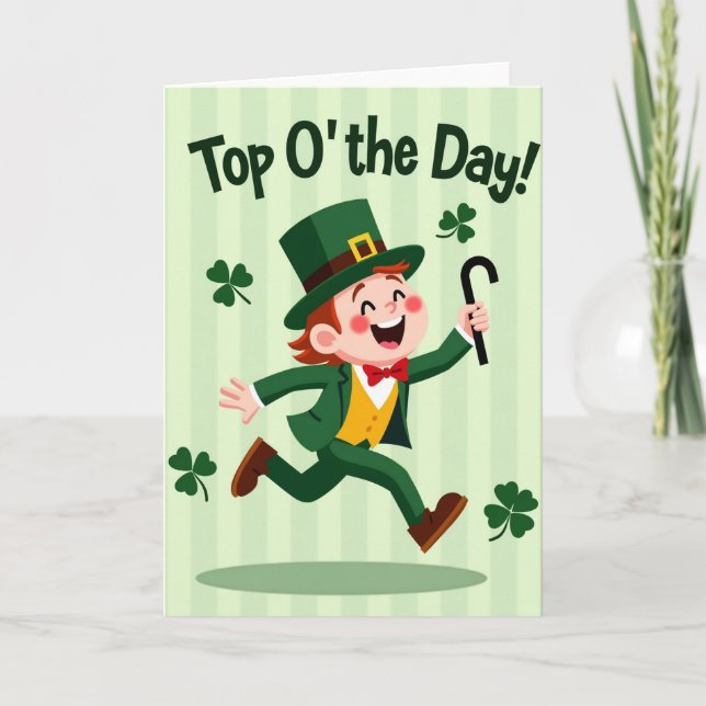 Leprechaun Joy Illustration Card Karte (Vorderseite)