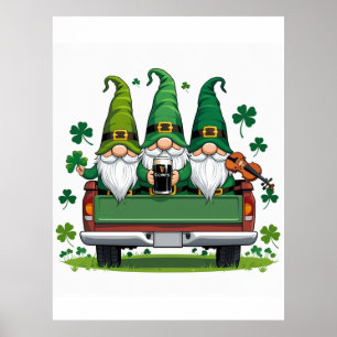 Leprechaun Kleeblatt irish music Poster