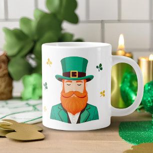 Leprechaun-Kleeblatt-Shamrock Patrick's Day Jumbo-Tasse
