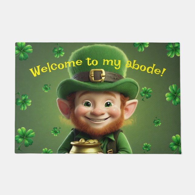 Leprechaun & Kleeblatts Door Mat Fußmatte (Vorderseite)