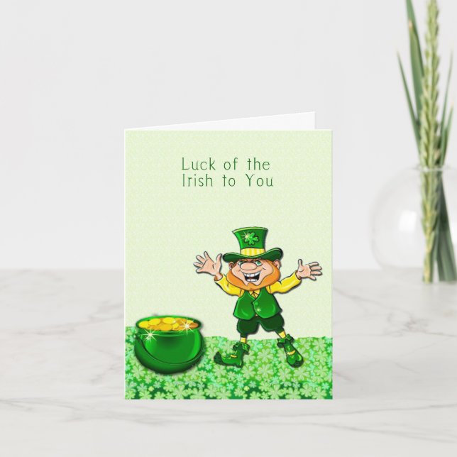 Leprechaun Luck der irischen Karte (Vorderseite)