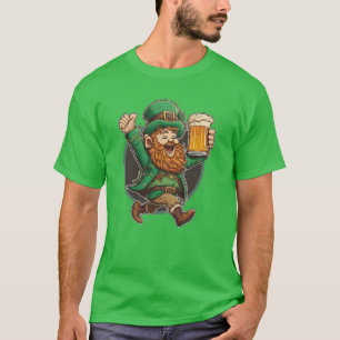 Leprechaun mit Bierbrauerei am St. Patrick's Day T-Shirt