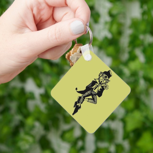 Leprechaun mit Flute Schlüsselanhänger (Hand)