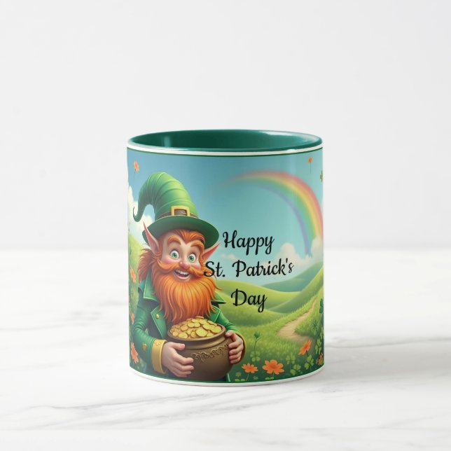 Leprechaun mit Gold-Tasse Tasse (Zentrum)