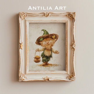 Leprechaun mit Pot of Gold Painting St Patrick's Poster